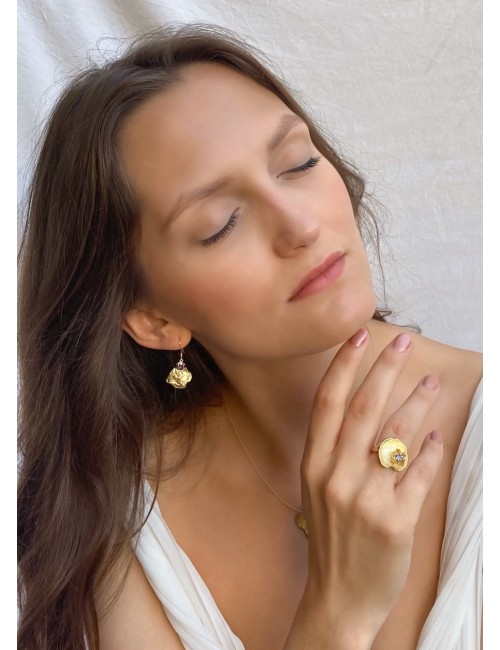 LOTUS GOLDEN SILVER EARRINGS